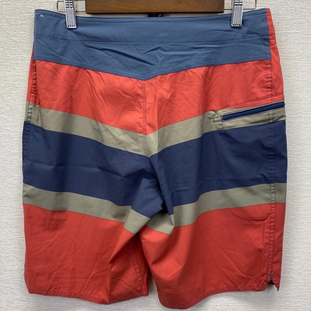 Patagonia Stretch Planing Board Shorts Mens 30 Red Striped 86611SP18 Swim Trunks